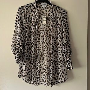 NWT Express slim blouse leopard print